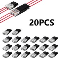 20pcs LED Welding Free and Stripping Free Wiring Terminal D3 Plug-in Type Quick Connector with Three Wire for Mutual Insertion