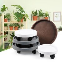 Round Movable Planter Tray With Wheels Multi-Purpose Moving Potted Plant Tool For Large Potted Plants Gardening Flower Pot Tray