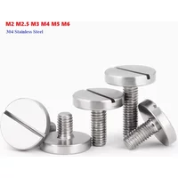 M2 M2.5 M3 M4 M5 M6 304 Stainless Steel One-Word Slotted Flat Head Screw Large Round Disk Bolt THumb Screw Length 3~40mm