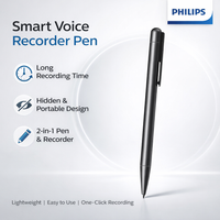 Philips Voice Recorder Pen AI Smart Transcription for Business And Students - Portable Dictation Device with Text Conversion