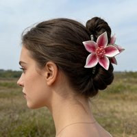 AWAYTR Elegant Flower Hair Claw For Women Girls Sweet Hair Ornament Back Head Floral Hair Clip Hairpin Fashion Hair Accessories