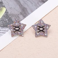 New Women's Five Pointed Star Earrings Vintage With Full Rhinestone 2026 Trend Luxury Wedding Jewelry Daily Wear Stud Decoration