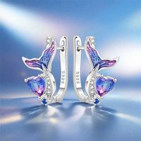 Orstarry 925 Sterling Silver Starry Love Tail Earrings Silver Hoop Earrings For Women Jewelry Original Party Gifts