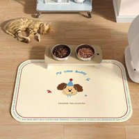VIKAMA Pet Placemat, Dog Food Mat, Anti-Slip And Leak-Proof Cat And Dog Food Bowl Mat, Diatom Mud Pet Supplies Carpet