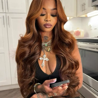 13x6 Chocolate Brown HD Lace Front Human Hair Wigs Body Wave Human Hair Wig 30 36 Inch 250% Density Colored Human Hair Wigs