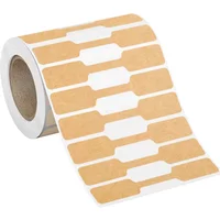 500pcs Brown White Blank Price Tags Self Adhesive Barbell Stickers Display for DIY Necklace Ring Bracelet Earring Jewelry Labels