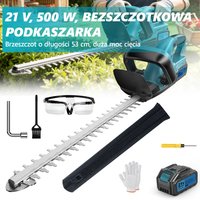 Bogseth z Akumulatorem 3000mAh w Zestawie Bezprzewodowa Nożyca do Żywopłotów, 3000 obr/min Podwójne Ostrze 48cm, 40-60min Czas Pracy, Blokada Bezpieczeństwa