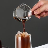 120ml Wood Handle Glass Espresso Measuring Cup Milk Latte Jug Coffee Supplies Kitchen Mug Drinkware High Borosilicate Glass