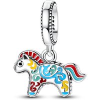 925 Sterling Silver Charms Bead CZ Zircon Colorful Horse Dangle Fit Original Bracelet DIY Women Jewelry Gift