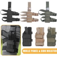 Tactical Gun Holster Universal Pistol Holster Tactical Drop Leg Holster Universal Panel Adjustable Platform Molle Module Bag