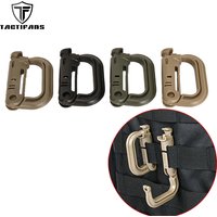 Tactifans 2 pcs D Locking Ring Buckle Grimloc MOLLE Carabiner Plastic Clip Snap Type Tactical Vest Bag Connection Point Fastener
