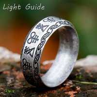 2022 neue Vintage Gothic Lucifer Satan Siegel von Satan Siegelringe Punk Edelstahl Dichtung ringe Männer und Frauen heidnischen Schmuck