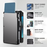EDC Credit Card Holder Men's Wallet Carbon Fiber Metal Aluminum Cardholder Case RFID Anti Theft Pop Up Wallets for Men
