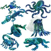 Pack of 7 Articulated 3D Printed Lizard Figure Movable Reptile Model Home Office Desk Decoration Cool Gift for Animal Lovers