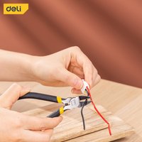 Deli 5 Inch Tools Plastic Nippers Non Slip Flash Wire Cutting Multi Function Electrician Repairing Pliers Hand Tool