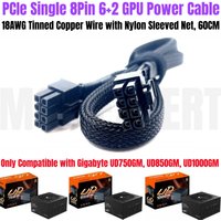 PCI-E Single 8Pin 6+2Pin GPU Power Cable for Gigabyte GP-UD750GM, GP-UD850GM, GP-UD1000GM Modular Power, Sleeved Net 60CM 18AWG