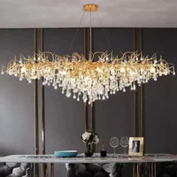 Królewskie skandynawskie luksusowy kryształ żyrandole złote chromowane lampy wiszące z kroplą wody do salonu hotelowego sala wystrój wnętrz