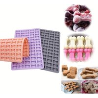 1pcs Mini Bone Biscuit Mold Pink Gray Purple Chocolate Candy Bone Mold Family Home Party Funny Pet Snacks Soft Silicone Mold