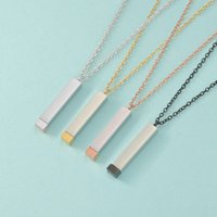 Fnixtar 10Pcs Hidden Pendant Charms Mirror Polish Stainless Steel Square Cube Bar For DIY Necklace Jewelry Friend Lovers