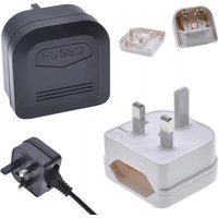 Euro EU 2 Pin To UK Plug 3 Pin Adapter With 3A Fuse UK British Electrical Travel Adapter Converter Socket AC Power Cord Outlet