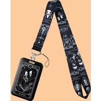 Tarot Themed Skull Lanyard Card Holder for Student ID Card Straps Badge Holder Hanging Rope Keyring Accessories Gifts