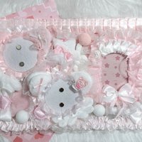 Cute Pink Lace Ribbon Goods Display Cosplay Badge Display Board Hand Made Card Holder Insert Board Decorative Clear Board