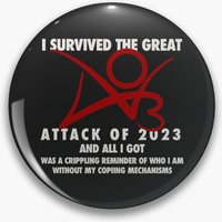 I Survived The Great Attack Of Ao3 Soft Button Pin Badge Hat Creative Jewelry Clothes Cute Women Collar Brooch Lover Lapel Pin