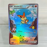 Pokemon BUBBLE Series Victini ex 232/091 English Card Holographic Foil DIY Premium Anime Collection Card