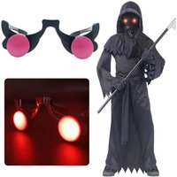 LED Luminous Glow Glasses Funny Red Eyes Halloween Clown Cosplay Anime Accessories For Christmas Bar KTV Birthday Party