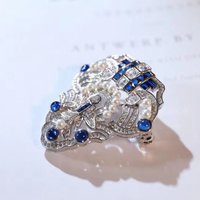 Shield Brooch With Fresh Water Pearl 925 Sterling Silver With Zircon For Women Or Lovers Fine Jewelry For Suit Free Shipping