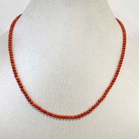 Luxury 3MM Orange Coral Necklace Small Size Gem Stone Women Wedding Love Collare Tiny Gemstone Jewelry