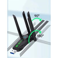 KEBIDUMEI WiFi 6 BT5.4 USB Adapter 900Mbps Dual Band 2.4G/5Ghz 4 Antenna Wireless Dongle Driver Free For Windows 10 11