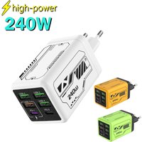240W USB C Fast Charging Charger Multi Ports Wall Adapter For iPhone 15 Samsung Xiaomi Type C Quick Charge Phone Power Adapter