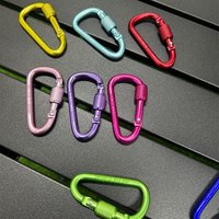 1Pcs D-shape Carabiner Camping Hiking Hook Aluminum Alloy Carabiner Safety Buckle Keychain With Lock Climbing Button