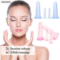 4Pcs Silicone Cupping Massage Cup, For Body Fac Neck Eye Massage Vacuum Tank Body Facial Care, Anti-aging Beauty Tool〔DD329〕
