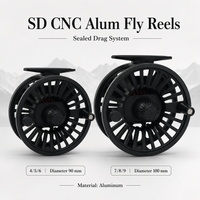 SD CNC Aluminum Fly Fishing Reel with Sealed Drag System, Lightweight Large Arbor Fly Reel, 4/5/6 90mm & 7/8/9 100mm
