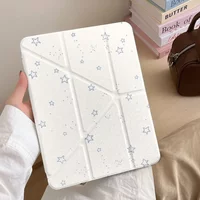 Full Screen Star Korean Ins Cartoon Cute For iPad Case iPad 10 9 8 7 Air 5 4 3 2 Pro 11 2025 Mini Kawaii Y-Fold Tri Fold Cover