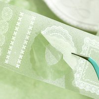 40mm * 3m Waltz Of Lace Series Kawaii Ins Flash Sand Die Cutting Tape DIY Journal Scrapbook Aesthetic Stationery Sticker