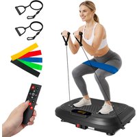 Vibrationsplatte, Trainingsgerät für den ganzen Körper, 200 Geschwindigkeitsstufen, 10 voreingestellte Programme, 450 lbs Tragfähigkeit, mit Widerstandsbändern, Fernbedienung für Gewichtsverlust,