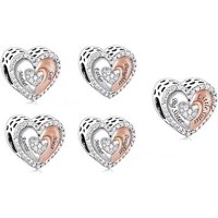 Fit Original Pan Charms Bracelet 925 Sterling Silver Mother Daughter Hands Heart Love Forever Bead For Women Berloque 2024