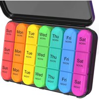 Pill Organizer 3 Times a Day - Pill Box 7 Day, Large Weekly Medicine Pill Organizer for Travel with Individual Compartments