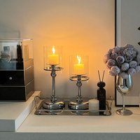 Light luxury ins style silver scented candle holder candle holder ornament romantic dining table candlelight dinner props Europe