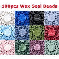 100pcs Wax Seal Beads for Stamps Wax Lacquer for Seals Retro Sealing Wedding Birthday for DIY Scrapbooking Card Making Craft