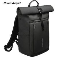 Heroic Knight Luxury Rolltop Backpack Men Waterproof Schoolbag 15.6" Laptop Bag Work Anti-Theft Travel Daypack Versatile Mochila