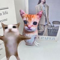 Cute El Gato Cat Plush Toys Wowwow Cat Dolls Plushies Simulation Happy Cat Plush Toys Birthday Holiday Gift Kids Room Decoration