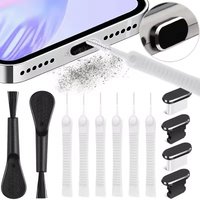 Metal USB C Dust Plug for IPhone 16 15 Pro 14 17 Samsung Xiaomi Android Charging Port Protector Cap Cleaning Brush Cleaner Set
