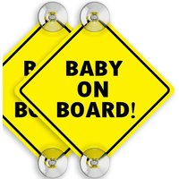 Baby On Board Safety Warning Sign With Suction Cups Car Window Reminder Decal New Mom Dad Vehicle Warning Accessories