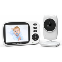 BabyStar 3.2Inch Wireless Video Baby Monitor With Lullabies Auto Night Vision Two Way Intercom Temperature Monitoring Babysitter