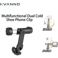 KVANNO 360° Universal Mobile hot shoe Phone Clip Holder For iPhone Samsung Xiaomi 1/4" Cold boot phone clip Screw Tripod Adapter