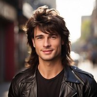Rock Music Festival Performance Man Mullet Wig Party Fashion Dress Up Headwear Shoulder Length Headgear Man 80s Shawl Curly Hair
